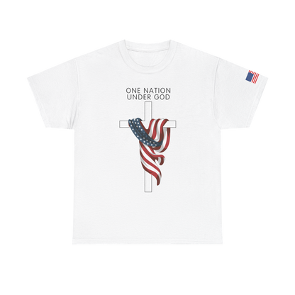 ONE NATION UNDER GOD FLAG CROSS T-shirt