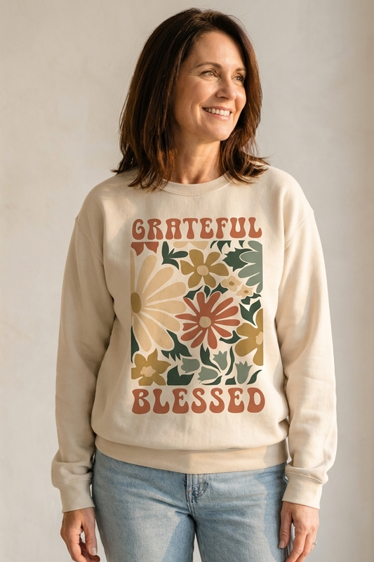 GRATEFUL BLESSED Crew Neck Sweatshirt