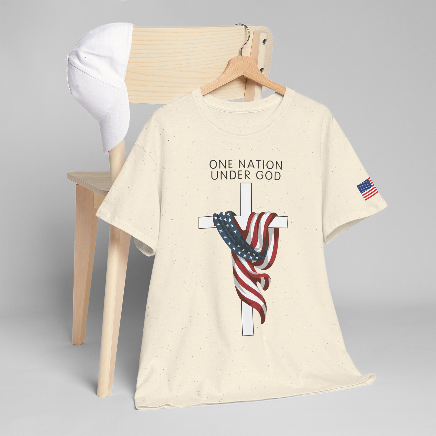 ONE NATION UNDER GOD FLAG CROSS T-shirt