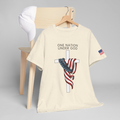 ONE NATION UNDER GOD FLAG CROSS T-shirt