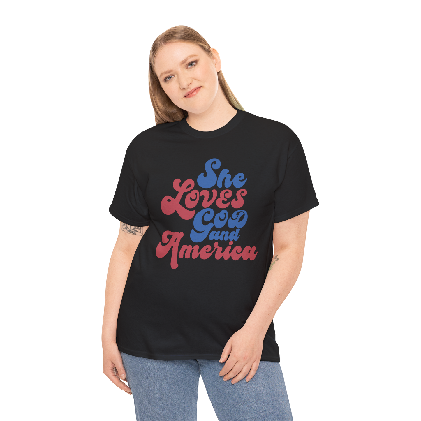 SHE LOVES GOD AND AMERICA T-shirt