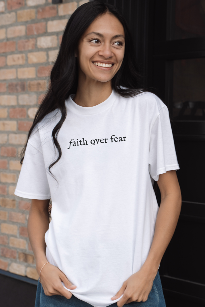 FAITH OVER FEAR TEXT Unisex T-shirt