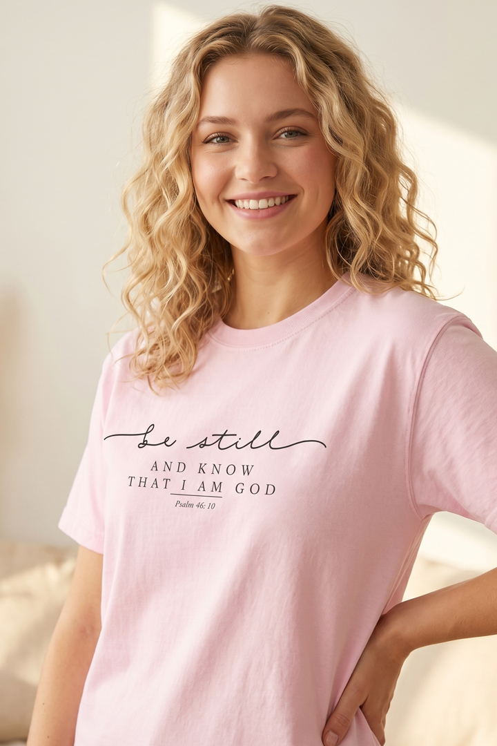 BE STILL AND KNOW I AM GOD HAND SCRIPT T-shirt