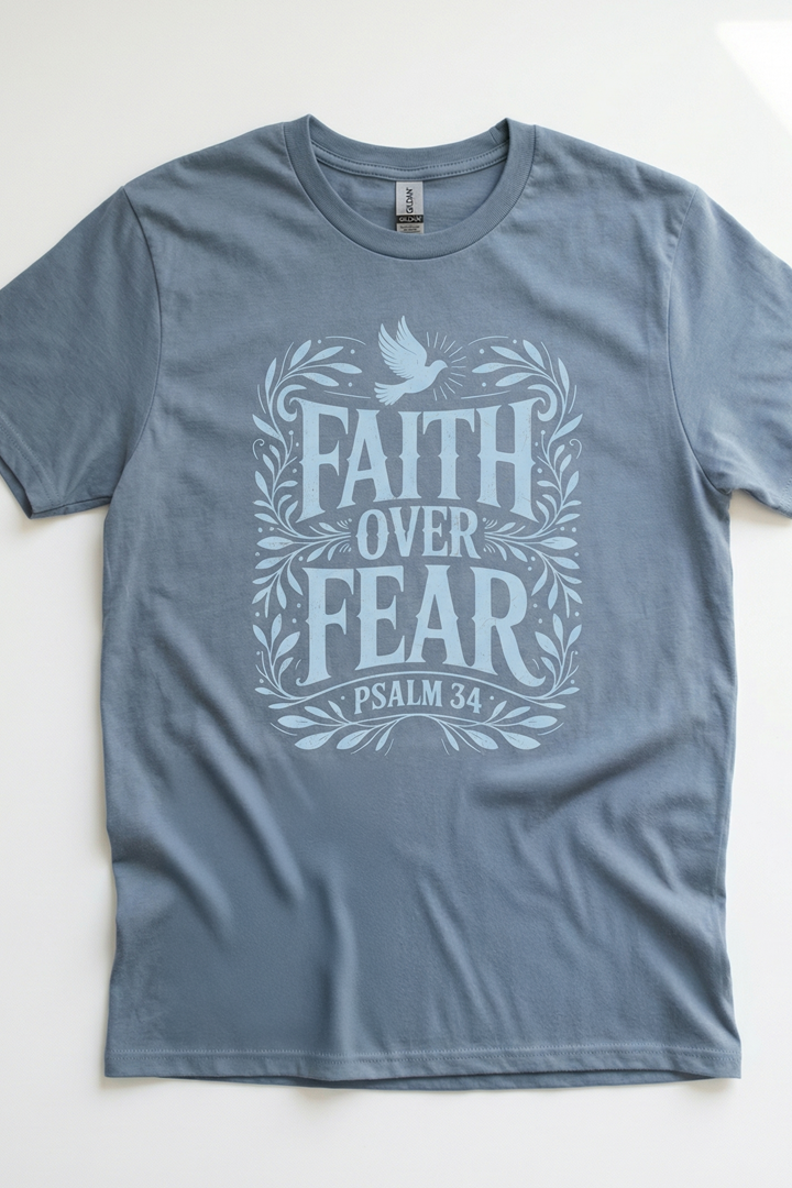 FAITH OVER FEAR floral T-shirt