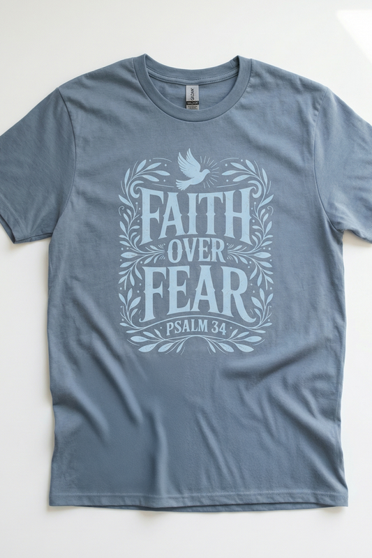 FAITH OVER FEAR floral T-shirt