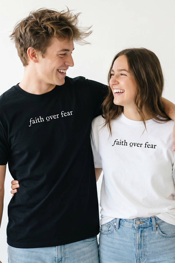 FAITH OVER FEAR TEXT Unisex T-shirt