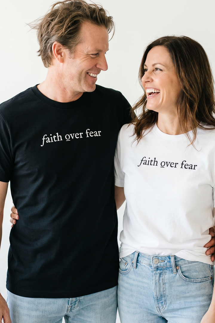 FAITH OVER FEAR TEXT Unisex T-shirt