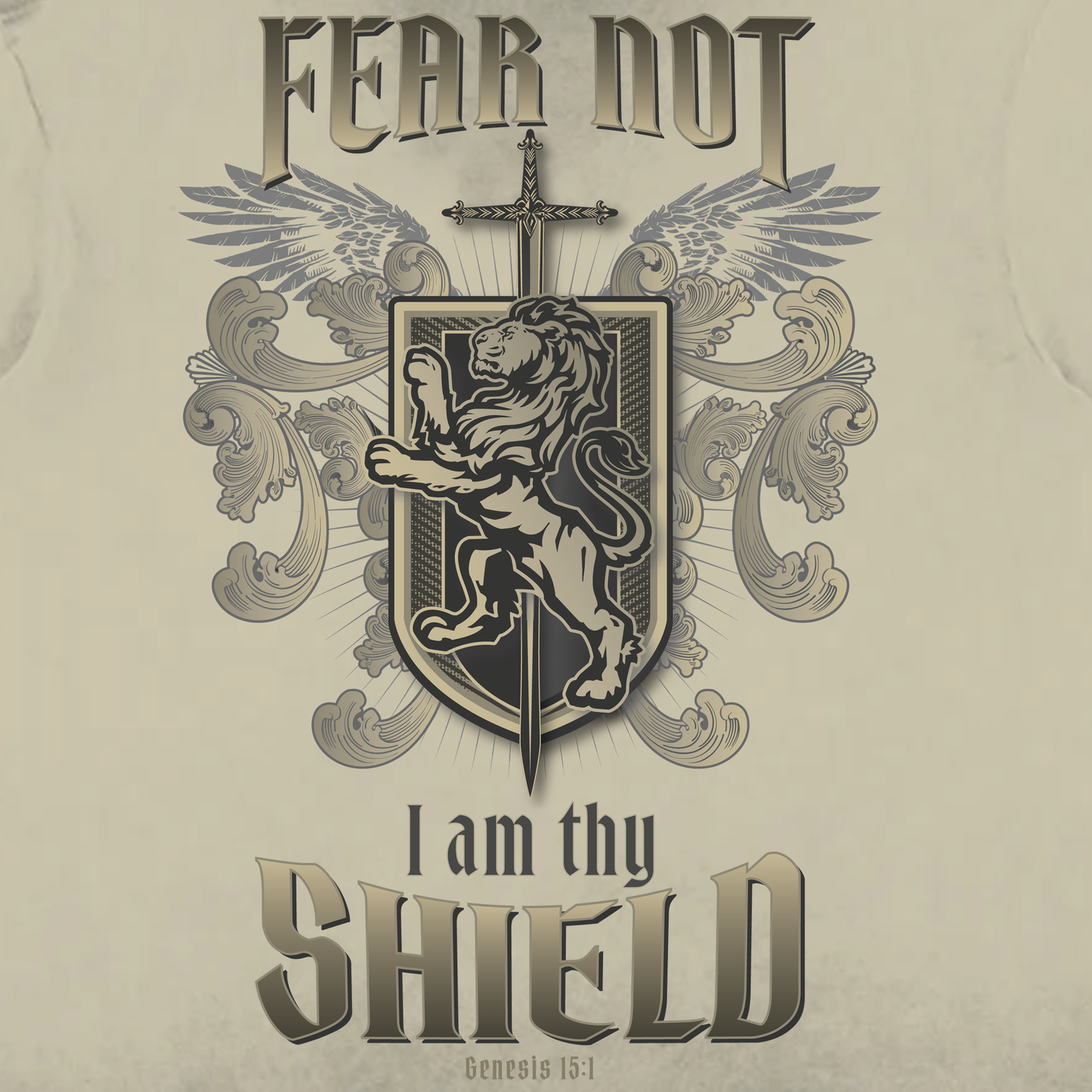 FEAR NOT - I AM THY SHIELD Reverse Dyed T-shirt