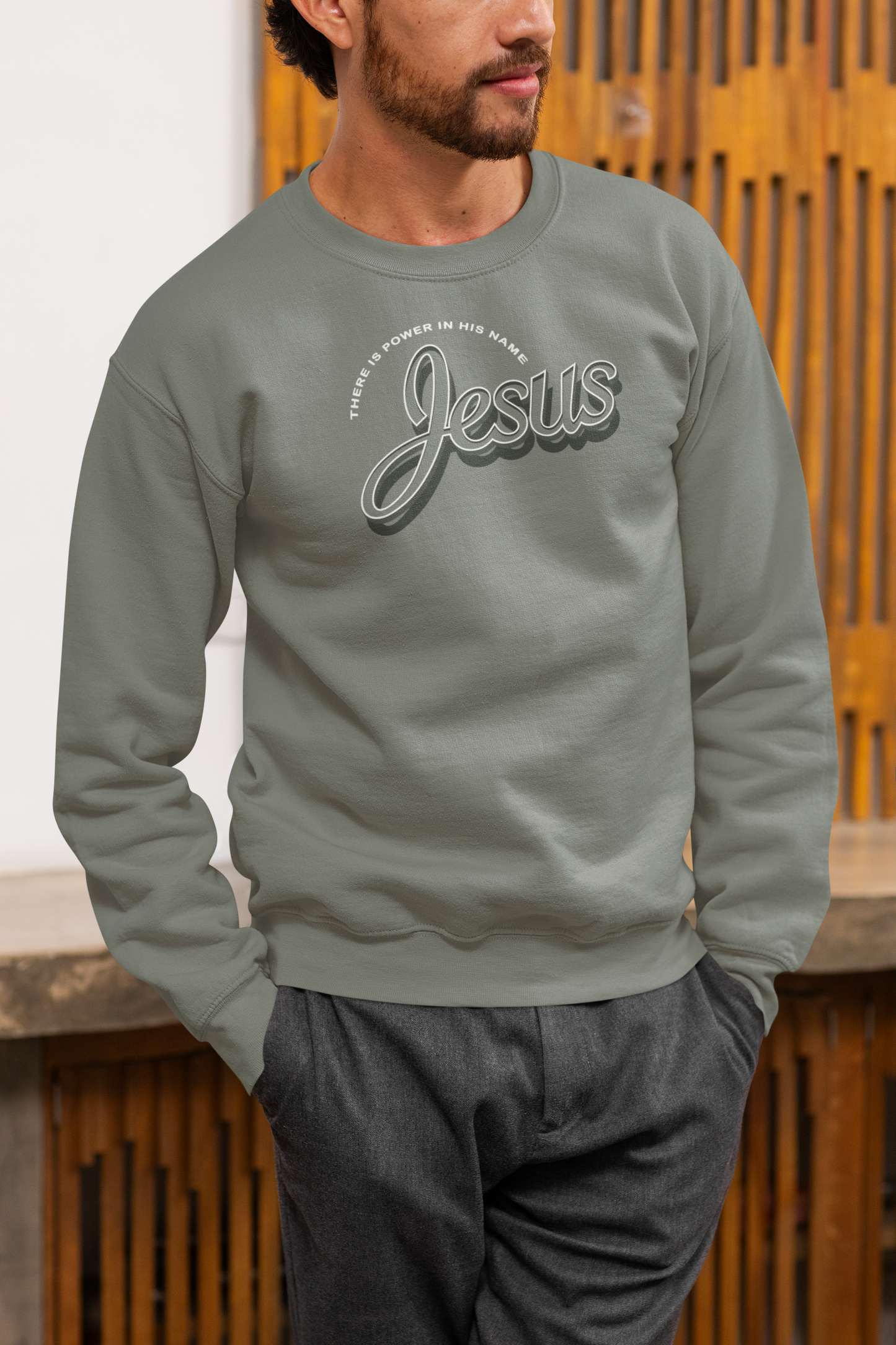 JESUS - THERE IS POWER IN HIS HAME Unisex Crew Neck Sweatshirt