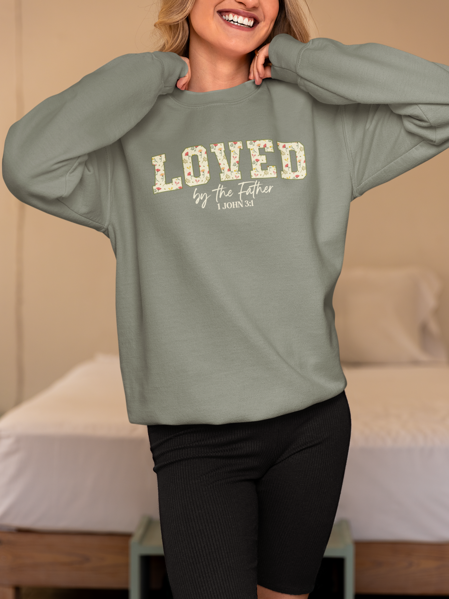 LOVED BY THE FATHER Crew Neck Sweatshirt