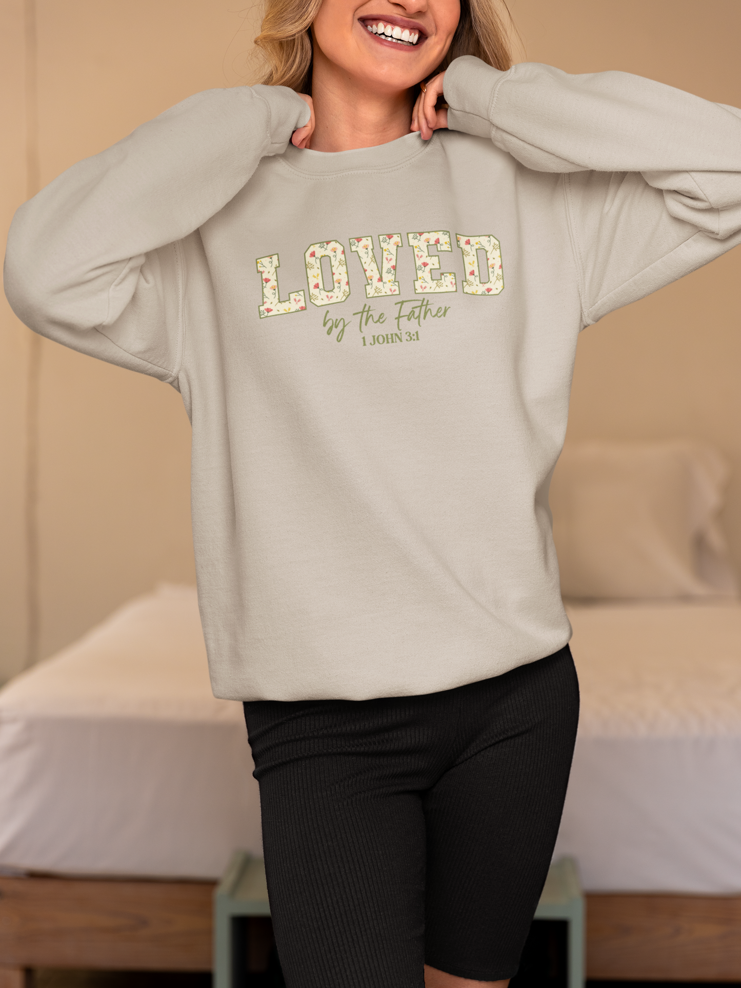 LOVED BY THE FATHER Crew Neck Sweatshirt