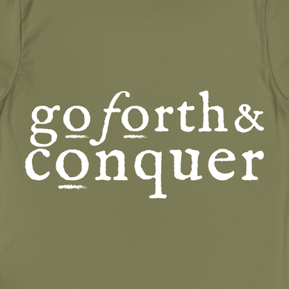 GO FORTH AND CONQUER HORIZ STACKED Unisex Moisture-wicking Lightweight Long Sleeve Tee