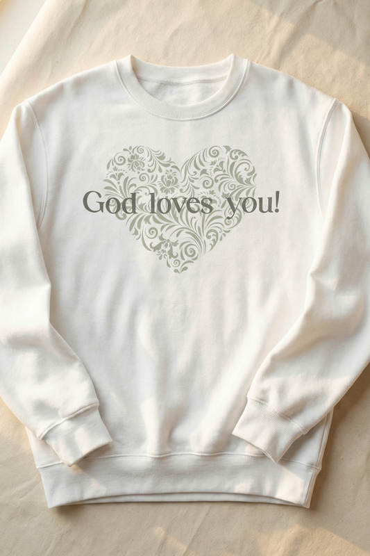 GOD LOVES YOU Crew Neck Sweatshirt