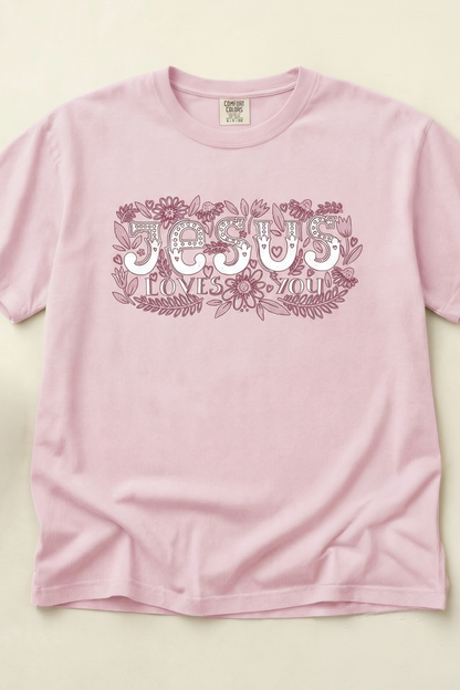 JESUS LOVES YOU - FLORAL T-shirt