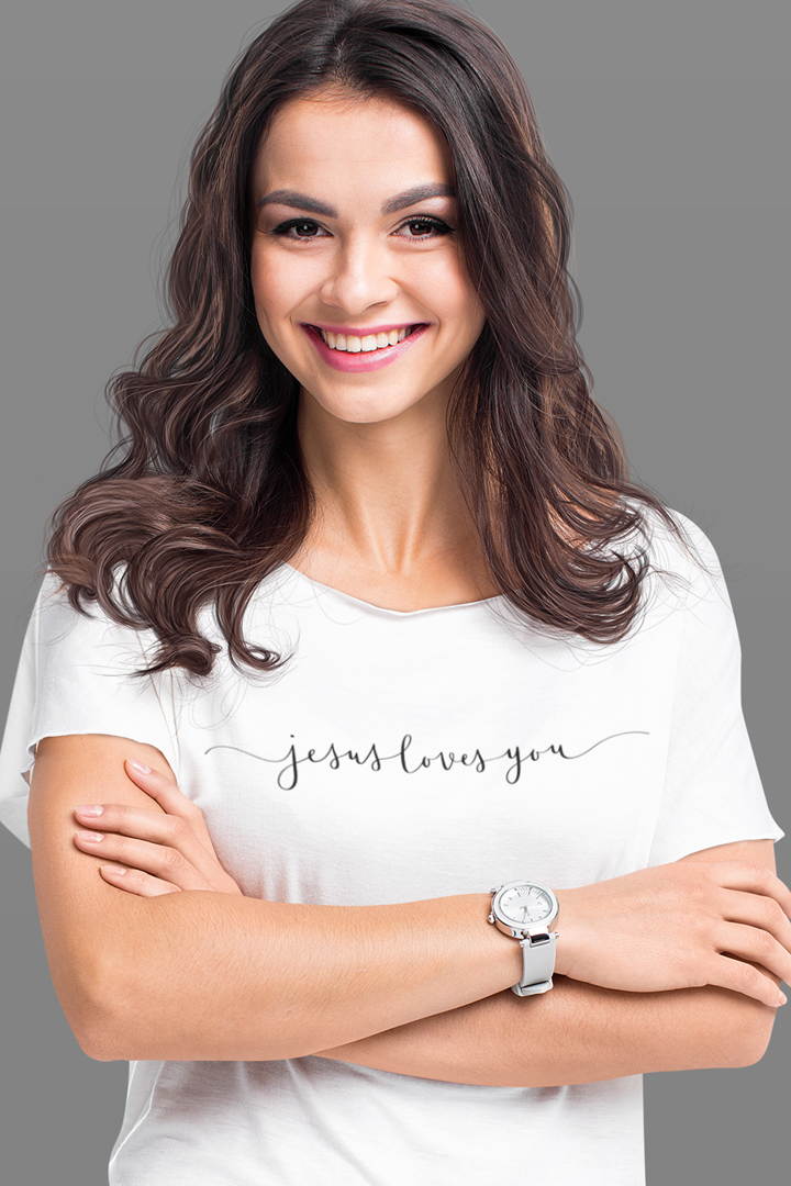 JESUS LOVES YOU - SCRIPT T-shirt