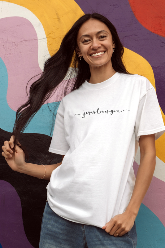 JESUS LOVES YOU - SCRIPT T-shirt