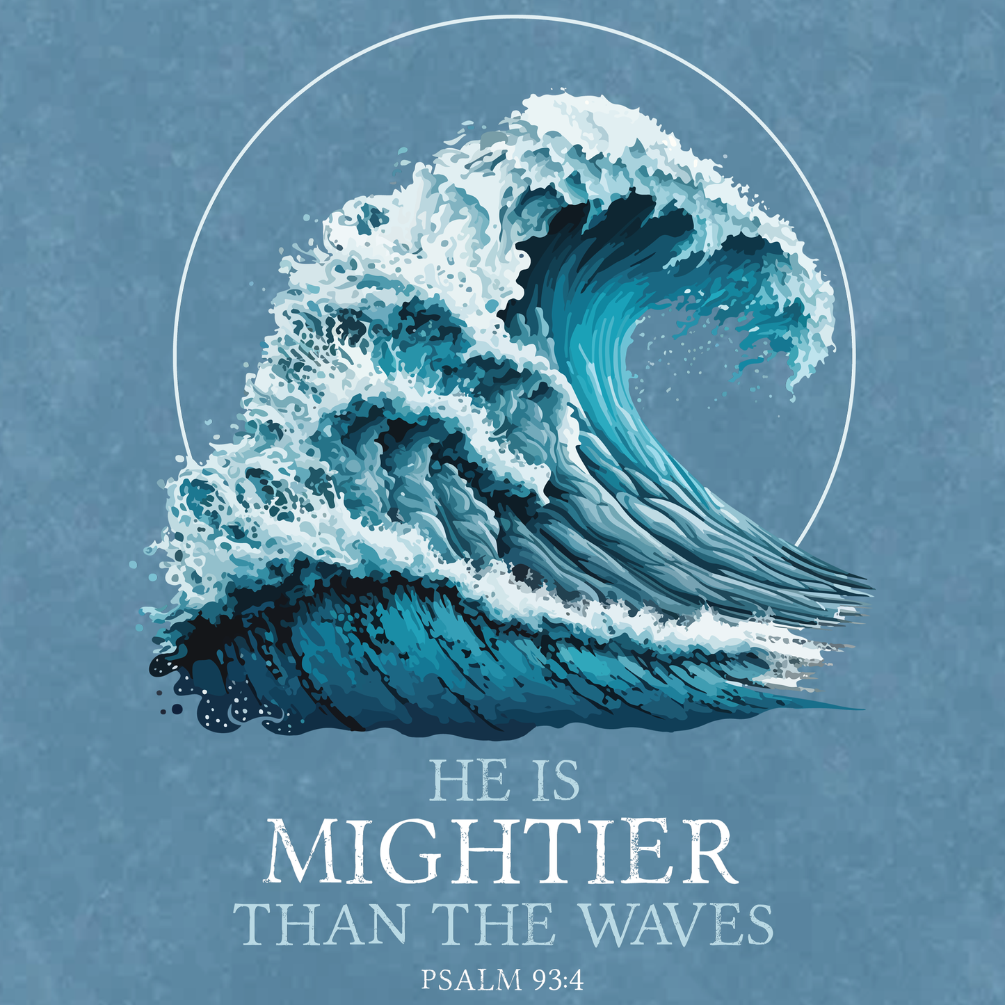 HE IS MIGHTIER  THAN THE WAVES - Acid Wash Oversize T-Shirt - 250 GSM