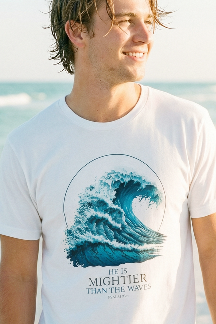 HE IS MIGHTIER THAN THE WAVES Unisex T-shirt