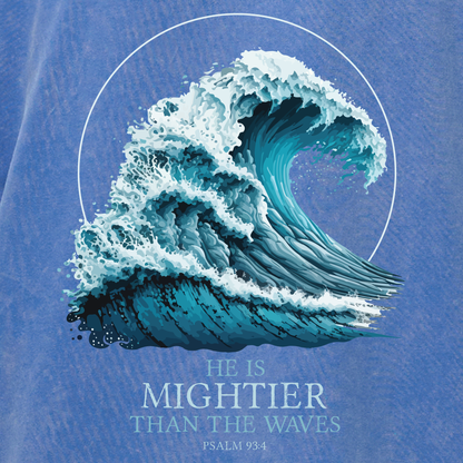HE IS MIGHTIER THAN THE WAVES Acid Wash Oversize T-Shirt - 250 GSM