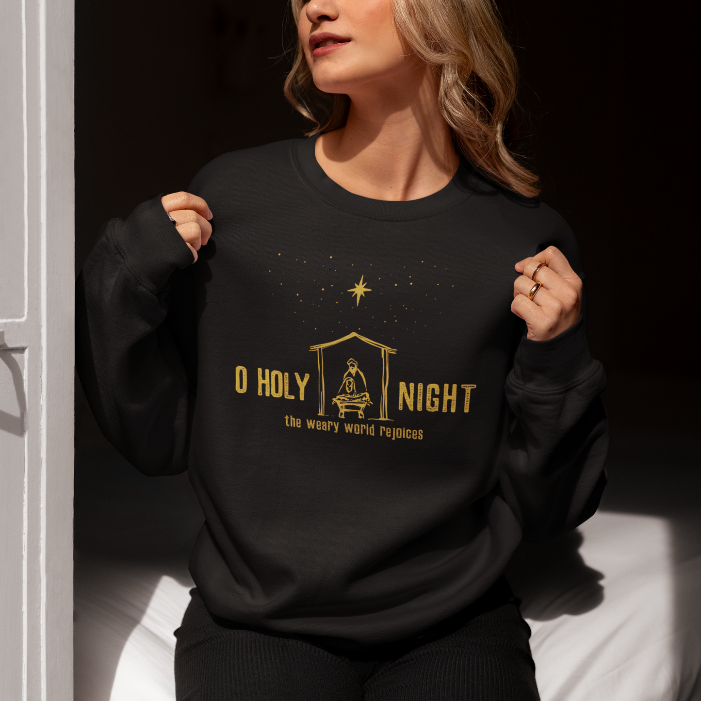 O HOLY NIGHT Crew Neck Sweatshirt