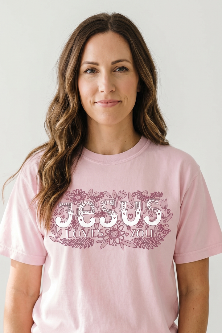 JESUS LOVES YOU - FLORAL T-shirt