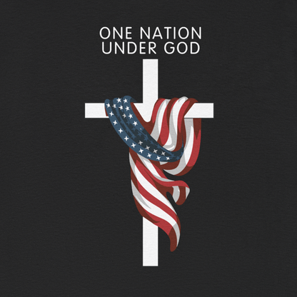 ONE NATION UNDER GOD FLAG CROSS T-shirt