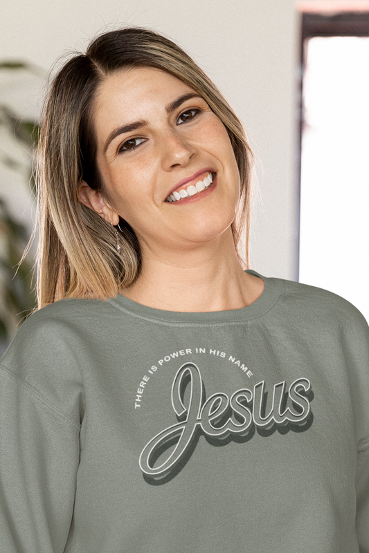 JESUS - THERE IS POWER IN HIS HAME Unisex Crew Neck Sweatshirt