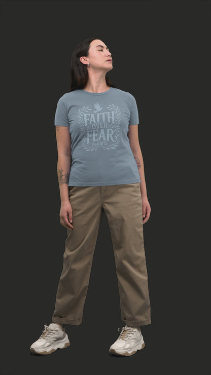 FAITH OVER FEAR floral T-shirt