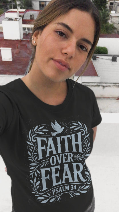 FAITH OVER FEAR floral T-shirt