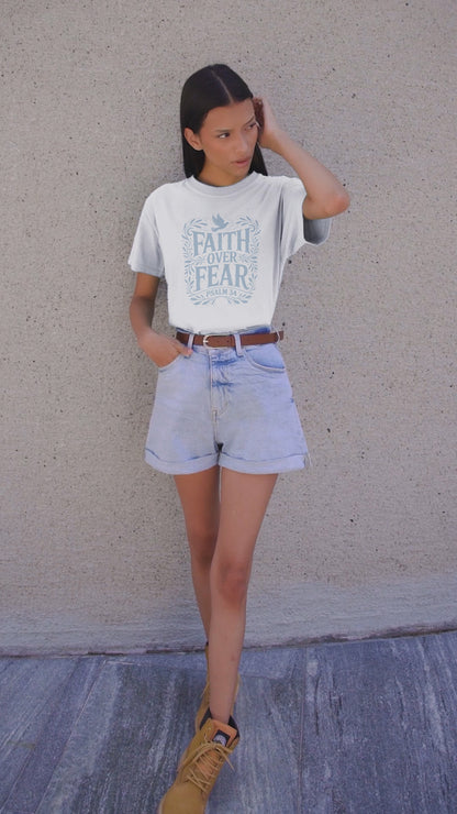 FAITH OVER FEAR floral T-shirt