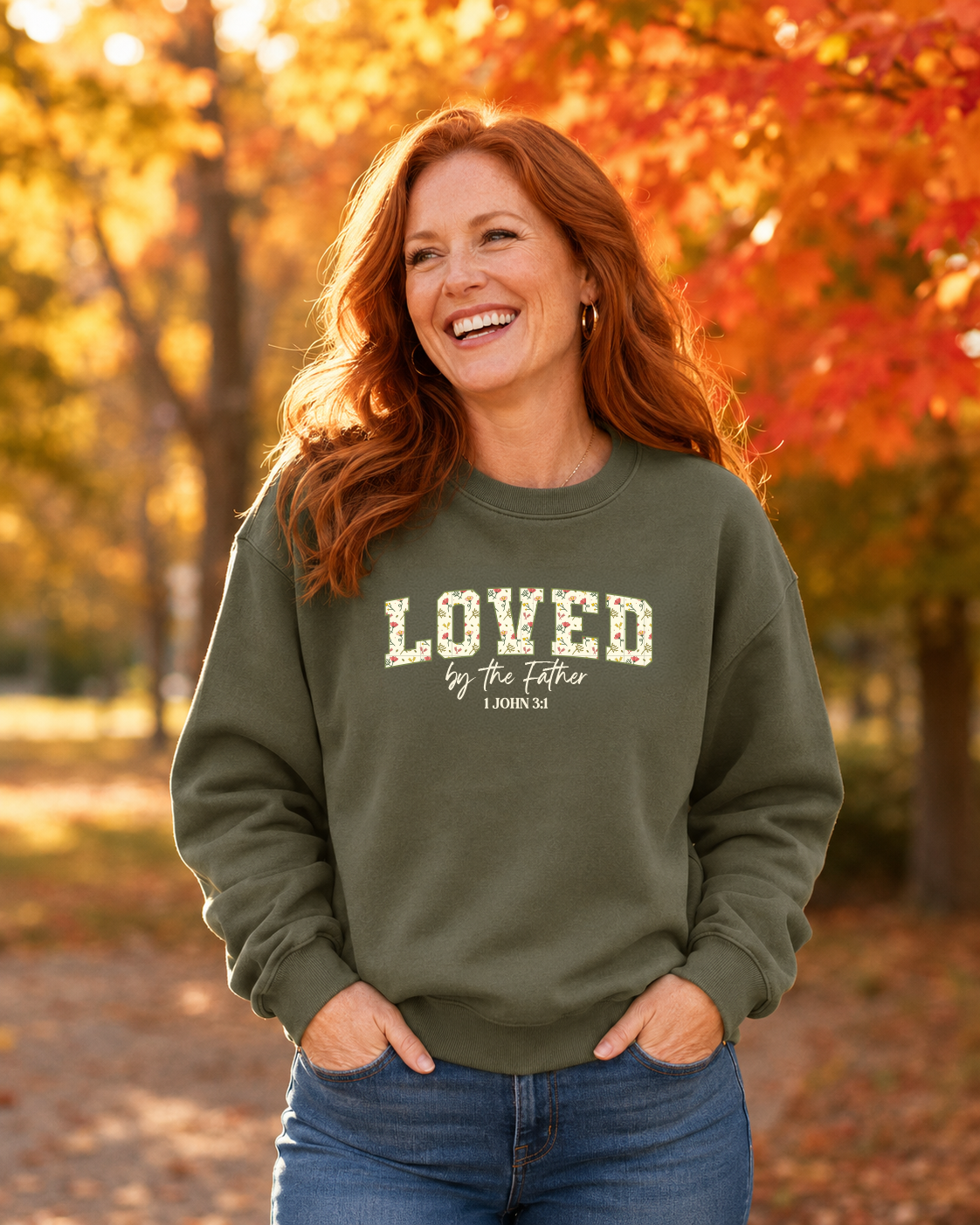 LOVED BY THE FATHER CREWNECK SWEATSHIRT