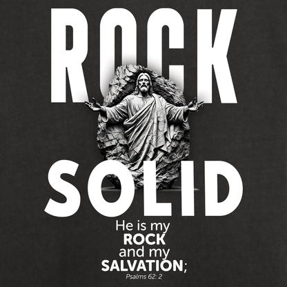 ROCK SOLID Psalm 62:6 Acid Wash Oversize T-Shirt - 250 GSM