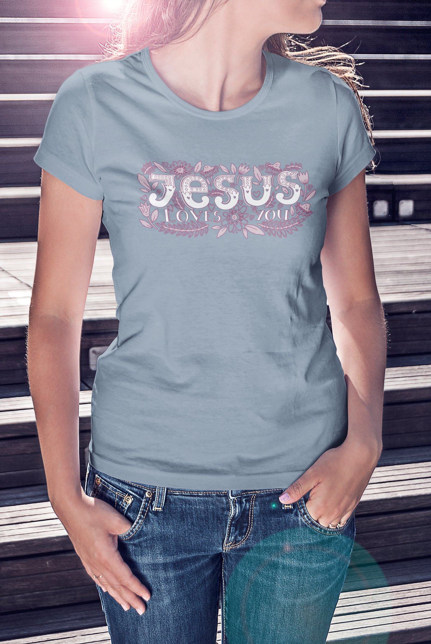 JESUS LOVES YOU - FLORAL T-shirt