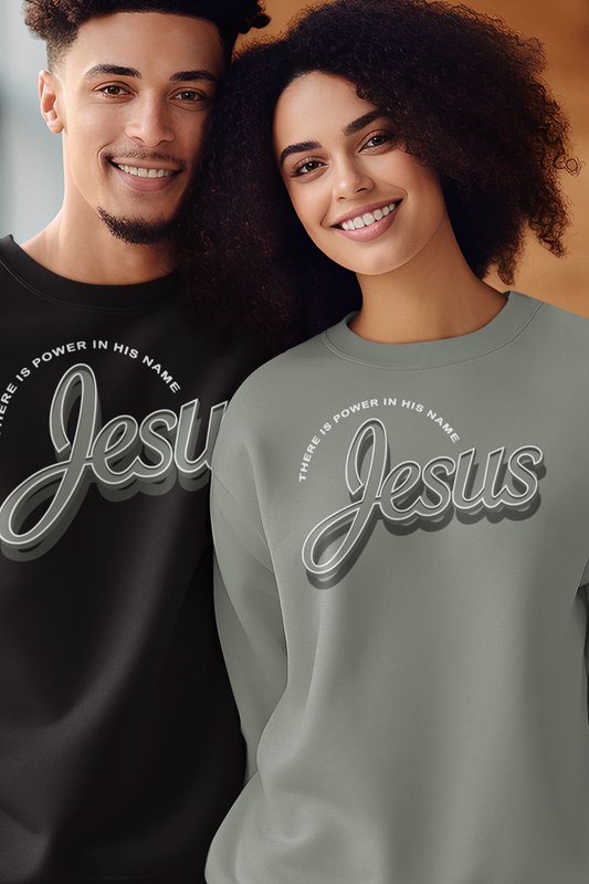 JESUS - THERE IS POWER IN HIS HAME Unisex Crew Neck Sweatshirt