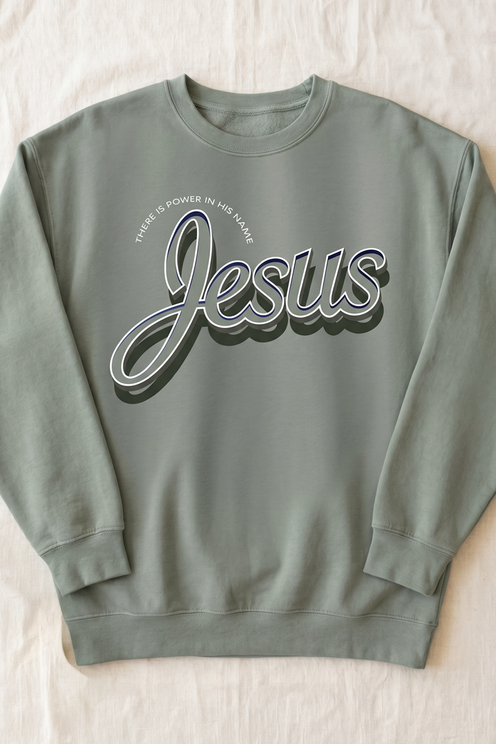 JESUS - THERE IS POWER IN HIS HAME Unisex Crew Neck Sweatshirt