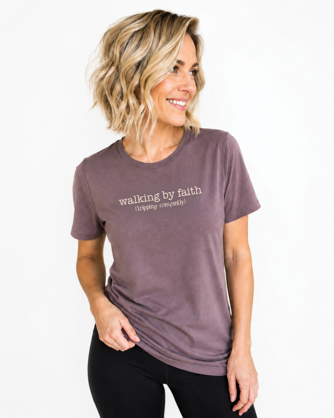 WALKING BY FAITH (tripping constantly) T-SHIRT