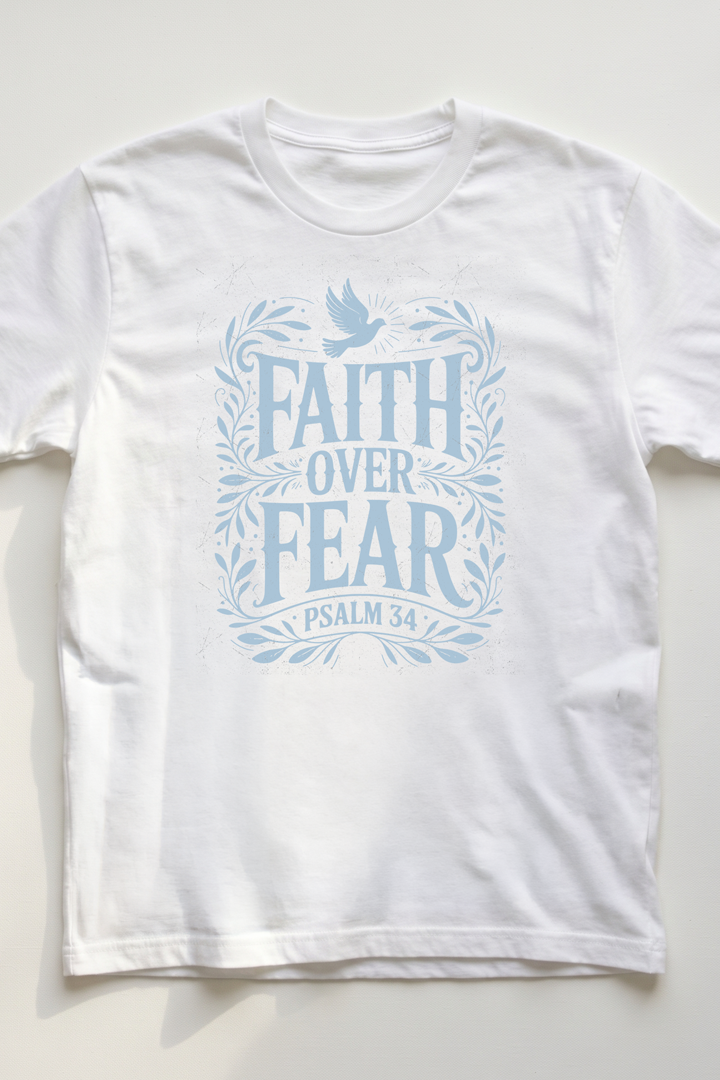FAITH OVER FEAR floral T-shirt