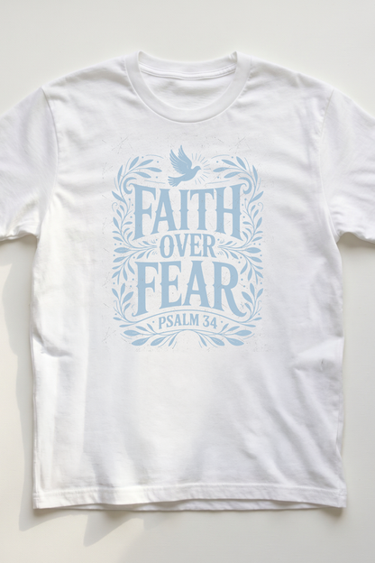 FAITH OVER FEAR floral T-shirt